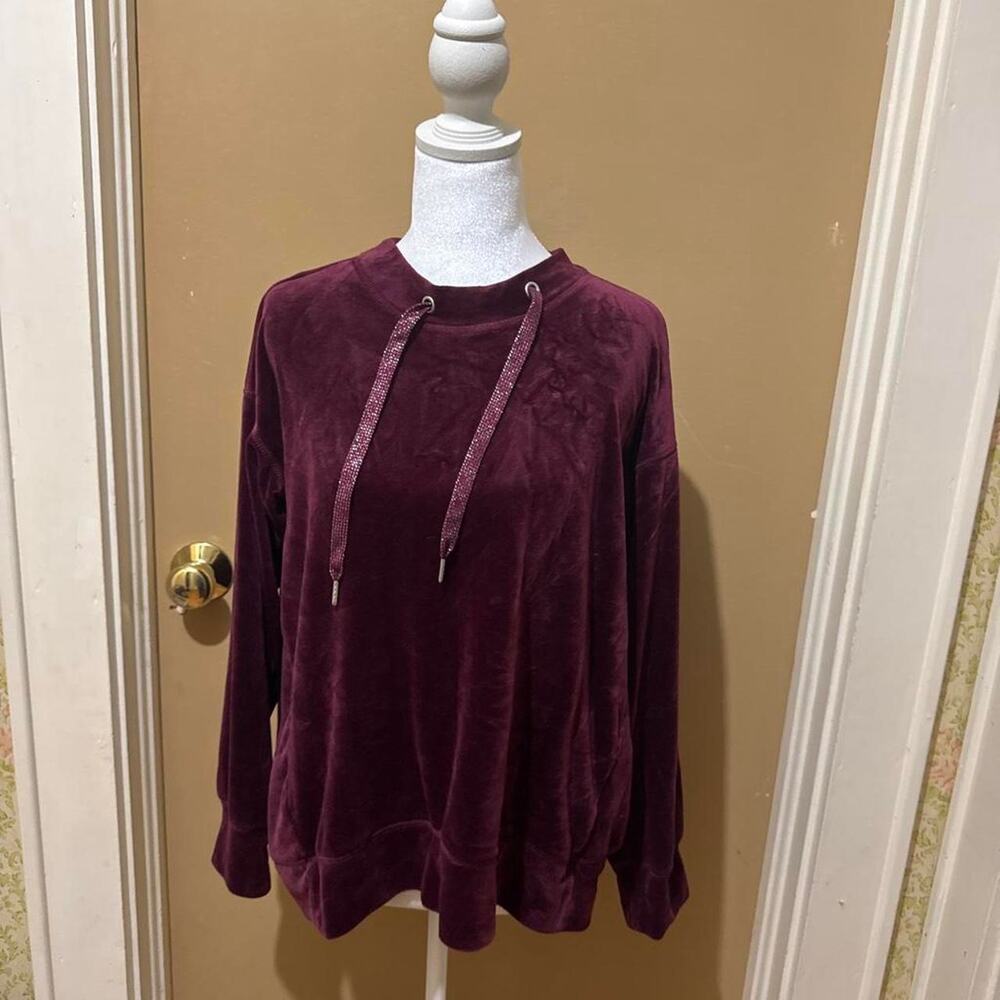 Burgundy velvet sweatshirt